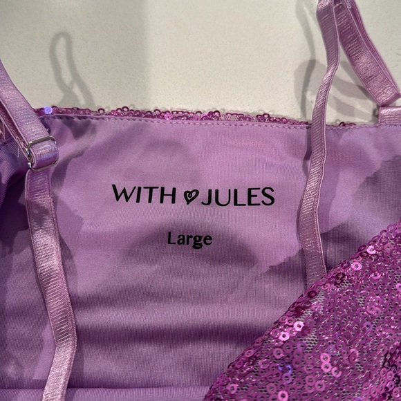 Purple sequins girls dress - Picture 3 of 4